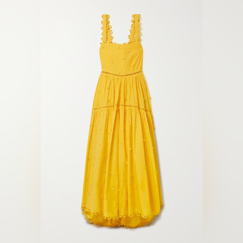FARM RIO Yellow 3D Flowers Midi Dress - Picture 11 of 16